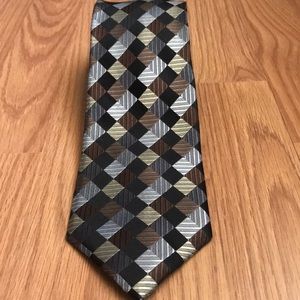 Croft & Barrow Black Multi Diamonds Tie